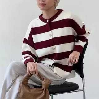 ALICE CARDY PREMIUM KNIT / WOMENS CARDIGAN / WOMENS OVERSIZE CARDIGAN / WOMENS STRIPE TOP