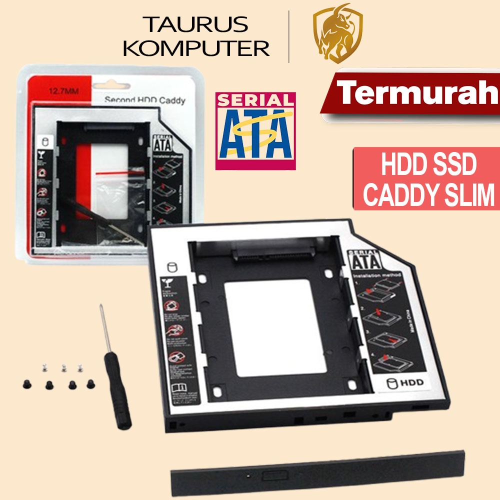 SSD HDD Caddy Slim Thin Bracket SATA Harddisk 9.5 มม.12.7 มม. DVD TO HDD Slot Adapter Converter แล็ป