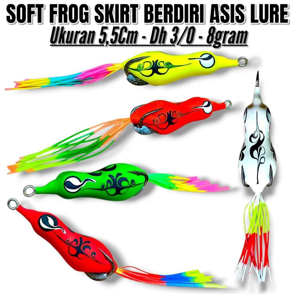 SOFT FROG SKIRT STANDING ASIS LURE SIZE 5.5CM - DH 3/0 - 8GRAM. เหยื่อหล่อ