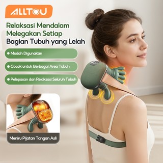 ALLTOU Pemijat Bahu Leher Multifungsi Portabel Selendang Pijat Pemanas Leher Punggung Pinggang Tulang Belakang Pijat Elektrik