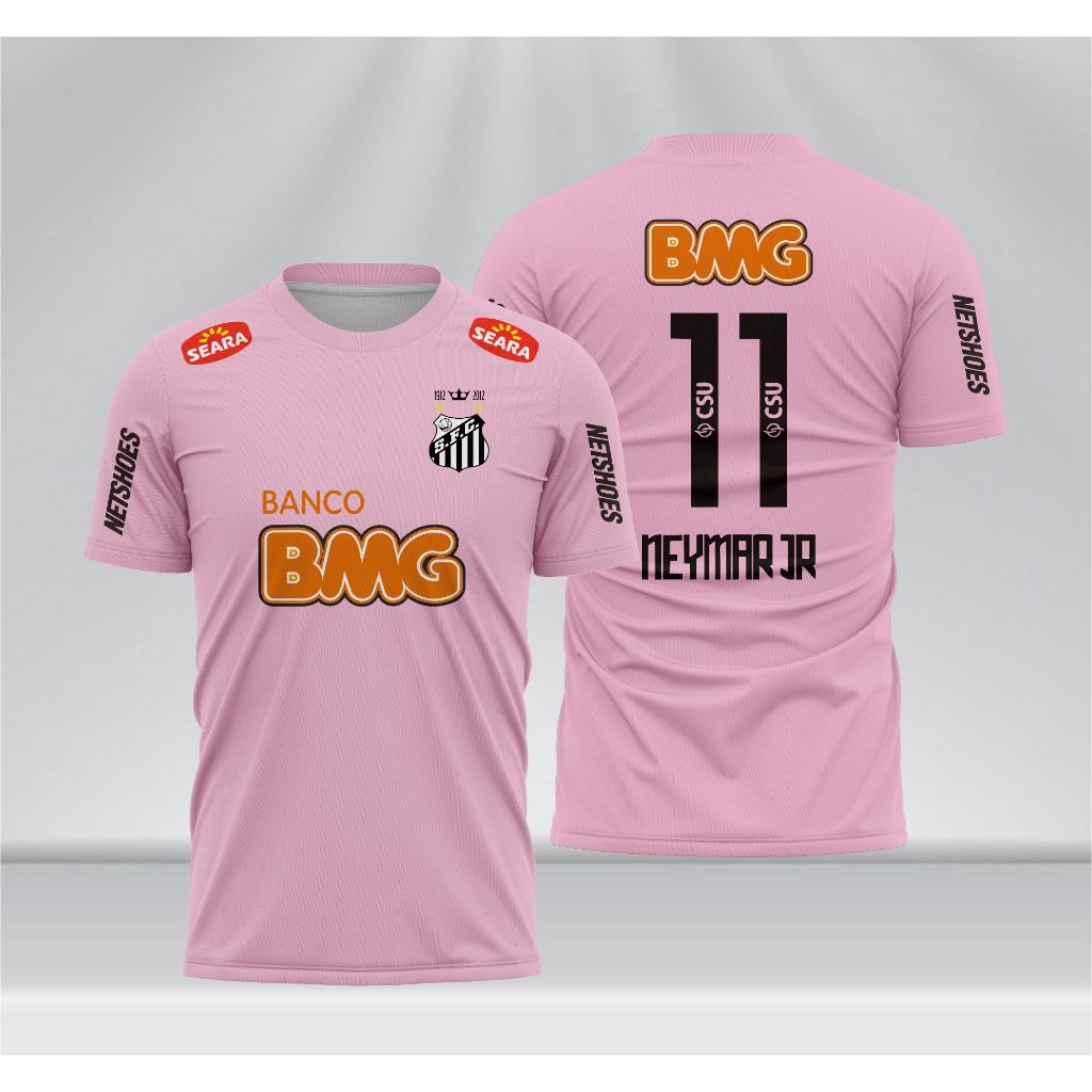 เสื้อ Santos PINK 2011 2012 รุ่นพิเศษ NEYMAR พิมพ์เต็ม