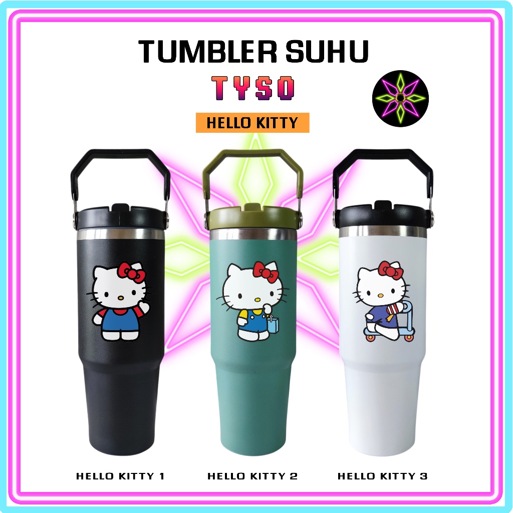 แก้วน้ําพิมพ์ลาย Hikari Tyso 900 mL ลายการ์ตูน Hello Kitty Edition - แก้วน้ําทนความร้อนและเย็น