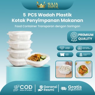 Raja Dapur 5PCS Food Container Kotak Penyimpanan Makanan Buah Sayuran Saringan Serbaguna Wadah Plastik Kotak