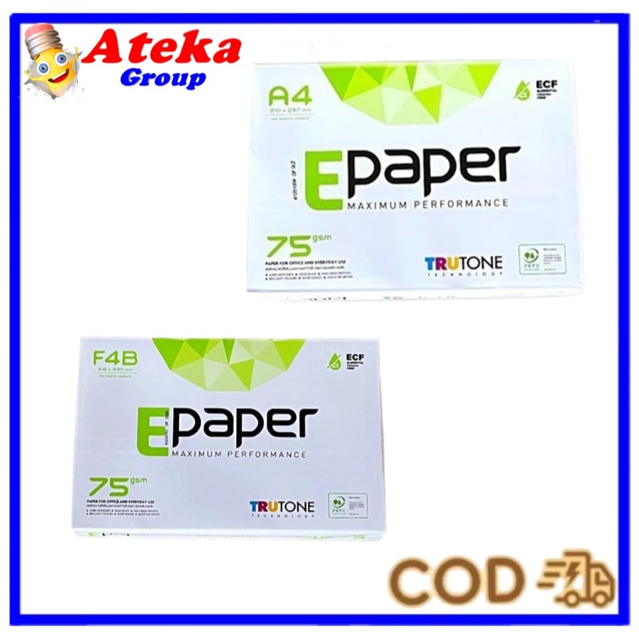 [RIM/500LBR] กระดาษ E-PAPER A4/75 F4/75 HVS PHOTOCOPY