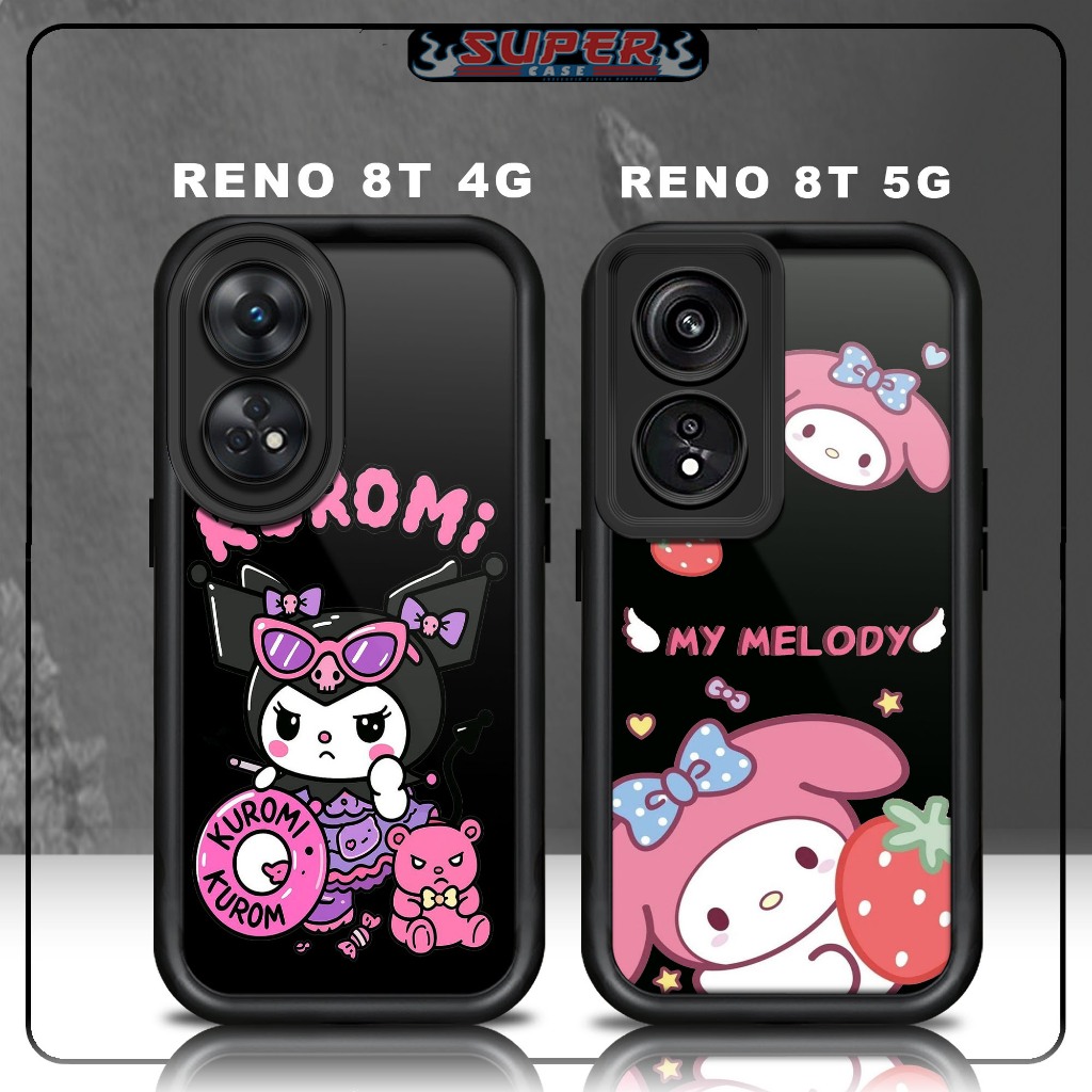 เคส Hp สําหรับ SoftCase Hp สําหรับกระจกสีดํา Premium OPPO RENO 8T 4G RENO 8T 5G Design KUROMI