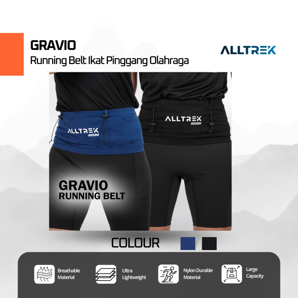 ALLTREK Running Belt GRAVIO Running Bag กระเป๋าคาดเอวสําหรับเล่นกีฬา เข็มขัดวิ่งไนลอนมัลติฟังก์ชั่น