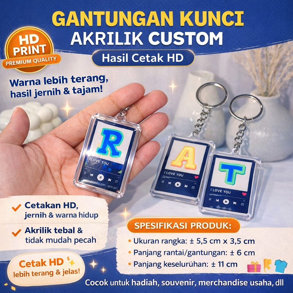 MINIMAL GANTUN CUSTOM KEYCHAIN, CUSTOM KEYCHAIN, CUSTOM KEYCHAIN, SPOTFY KEYCHAIN, CUSTOM PICTURE KE