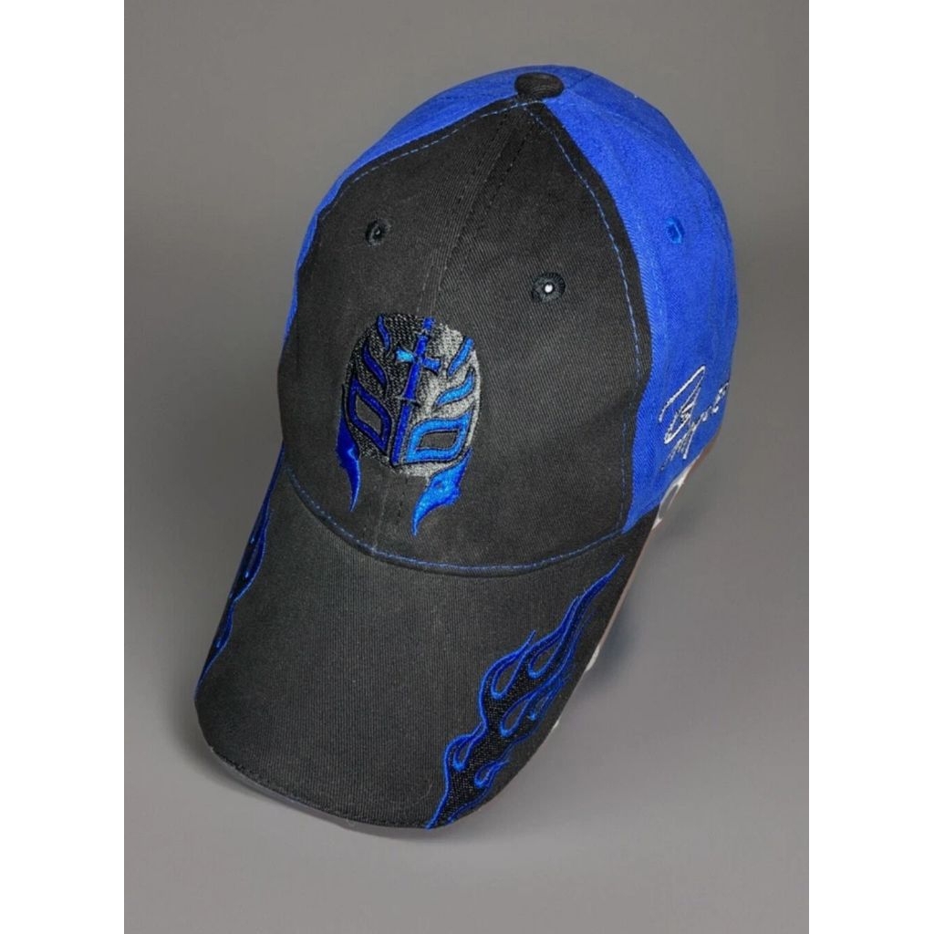 Vintage 2007 WWE Rey Mysterio Flame Mask Wrestling Strapback Hat Cap