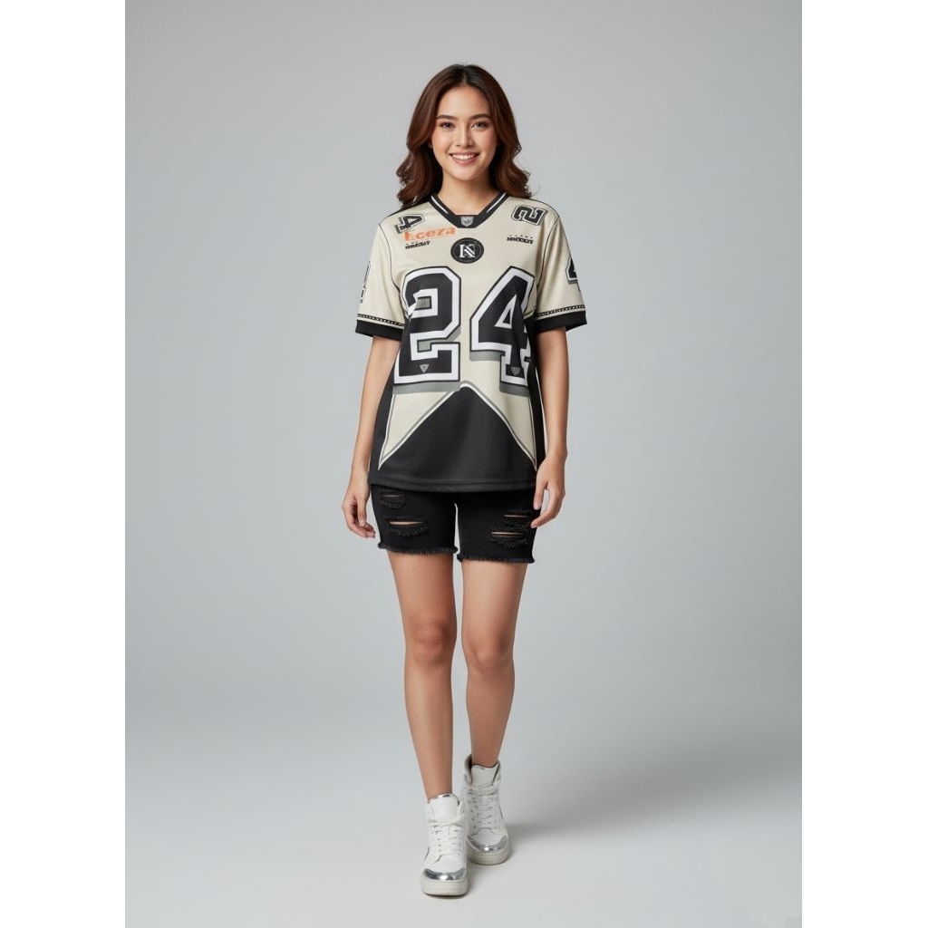 Vintage Rugby Series Number 24 Womens Jersey / Womens Oversize Jersey / Hockey Jersey Dryfit Milano 