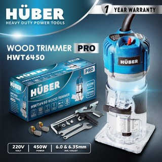 HUBER Wood Trimmer 220V 450W Mesin Profil Kayu Mesin Router Trimmer Kayu Elektrik