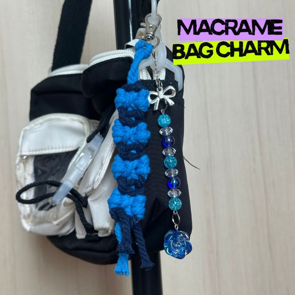 GUNDAN BAG CHARM KEYCHAIN KEYRING KEYCHAIN BAG HANGER MACRAME BEADD BEADS FLOWER RIBBON CUTE