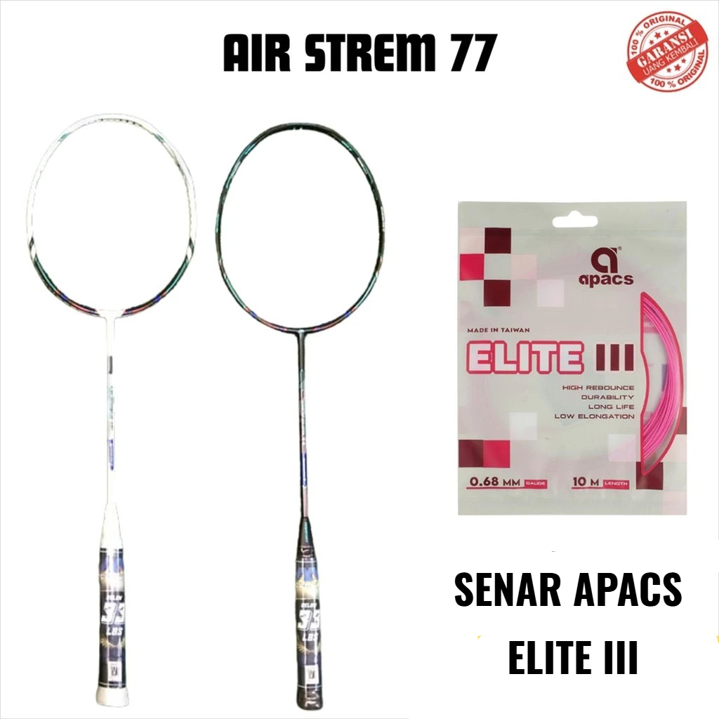 พลังต้นฉบับ 100% MAX AIR STREAM 77 BADMINTON CKET ล้อมรอบฟรี + ด้ามจับ