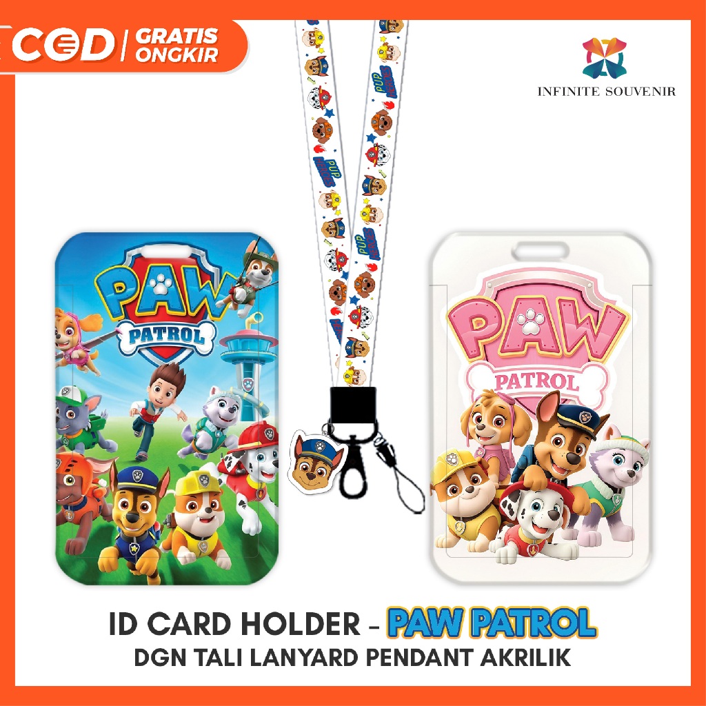 [N003] PAW PATROL / ป้ายชื่อ ID Card Holder Police Doggie with Acrylic Pendant Lanyard