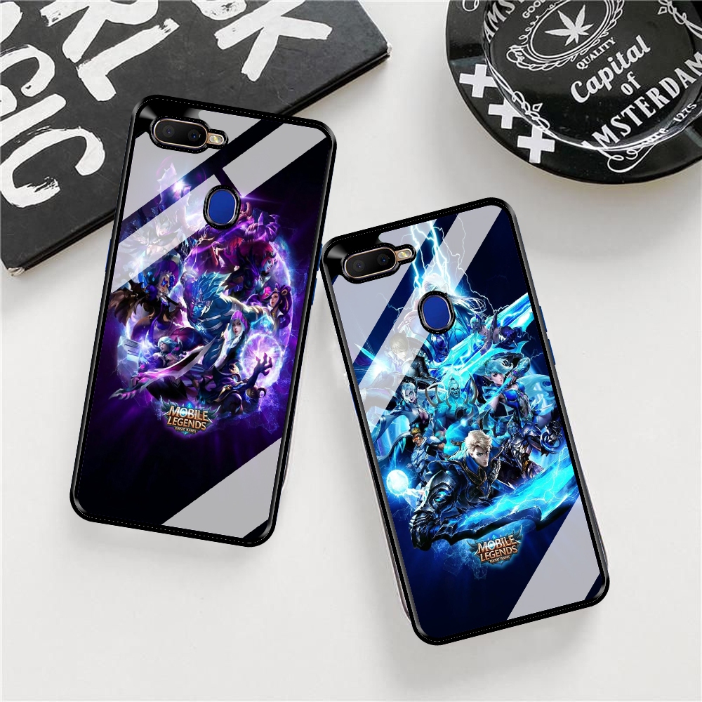 HP QQ35 SoftGlass Mobile Game Motif Glass HardCase 2D Premium Glossy For Oppo A5s/A12/A11K/A7/F9 - เ