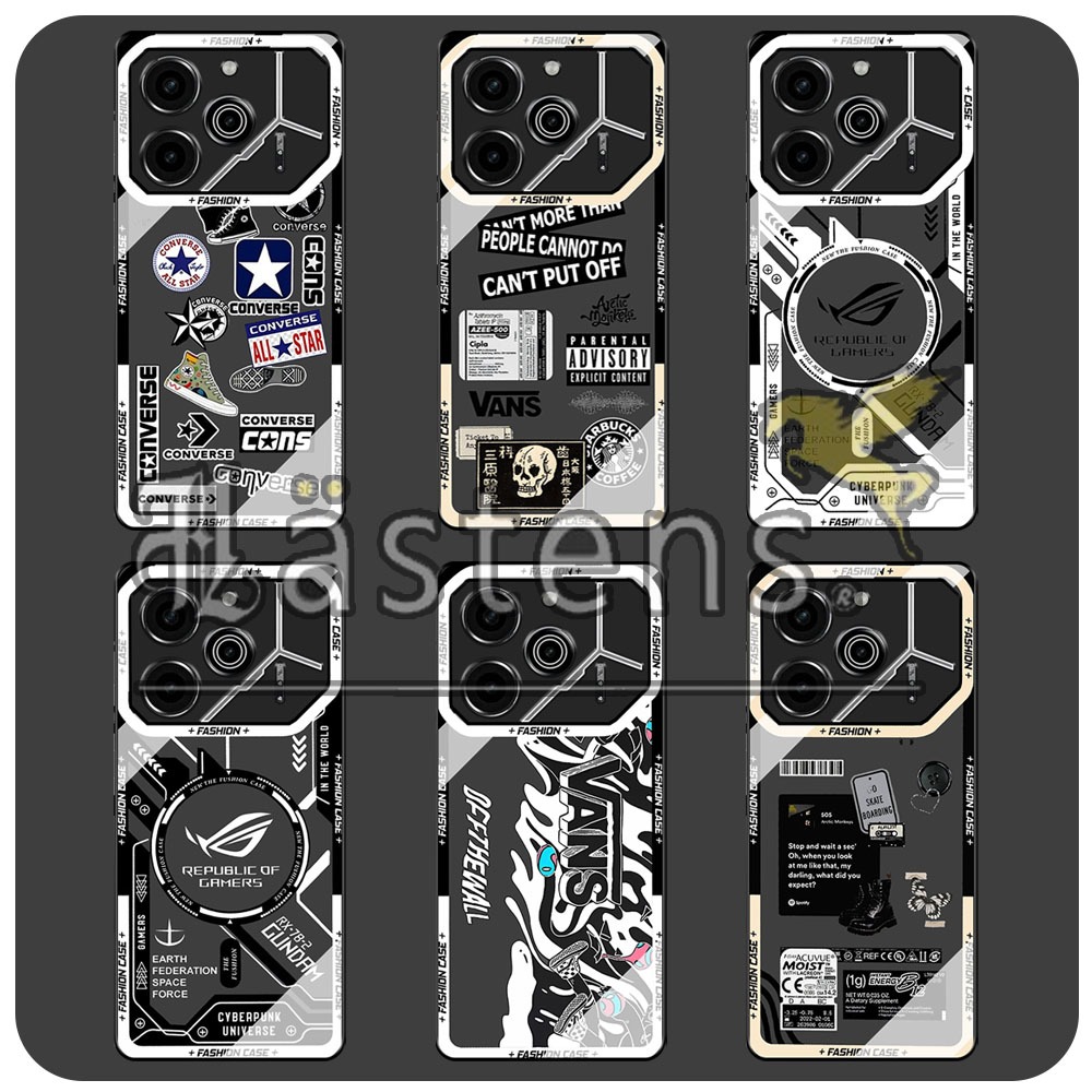 HP [HS] เคส TECNO POVA 6 4G / POVA 6 5G / POVA 6 PRO 5G พร้อม COOL LIST - วัสดุยางยืดหยุ่น - Glossy 