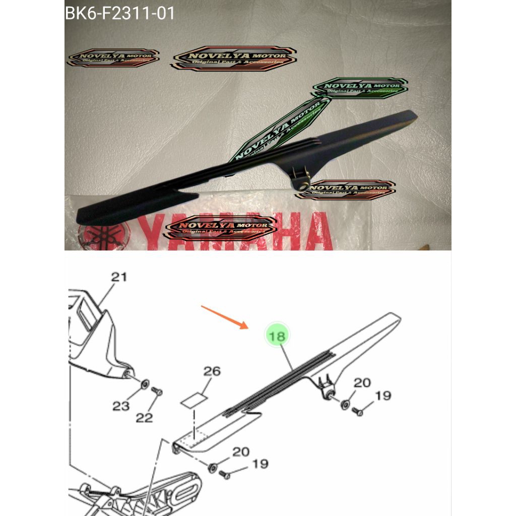 เคสฝาครอบโซ่ฝาครอบโซ่ STD R15 VVA R 15 V3 R15 V4 R15M VIXION R XSR155 ORI BK6-F2311-00