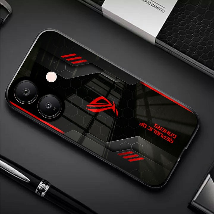 HP Vivo V60 Lite Glass Softcase - เคสโทรศัพท์ Vivo V60 Lite - Vivo V60 Lite กระจกเคลือบเงา Softcase 