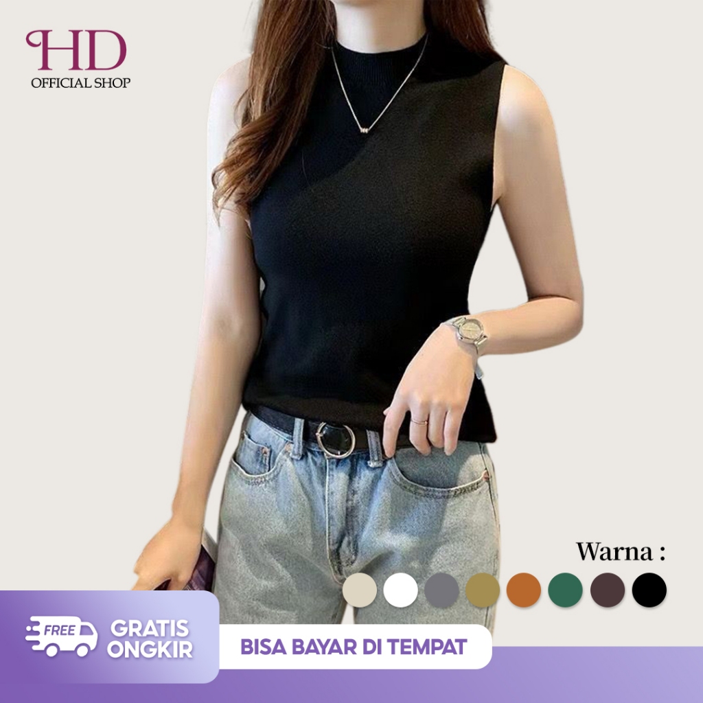 ความละเอียดสูง - เสื้อกล้ามถักผู้หญิงพรีเมี่ยมด้านในถักผู้หญิงถักคอเต่า RJ11