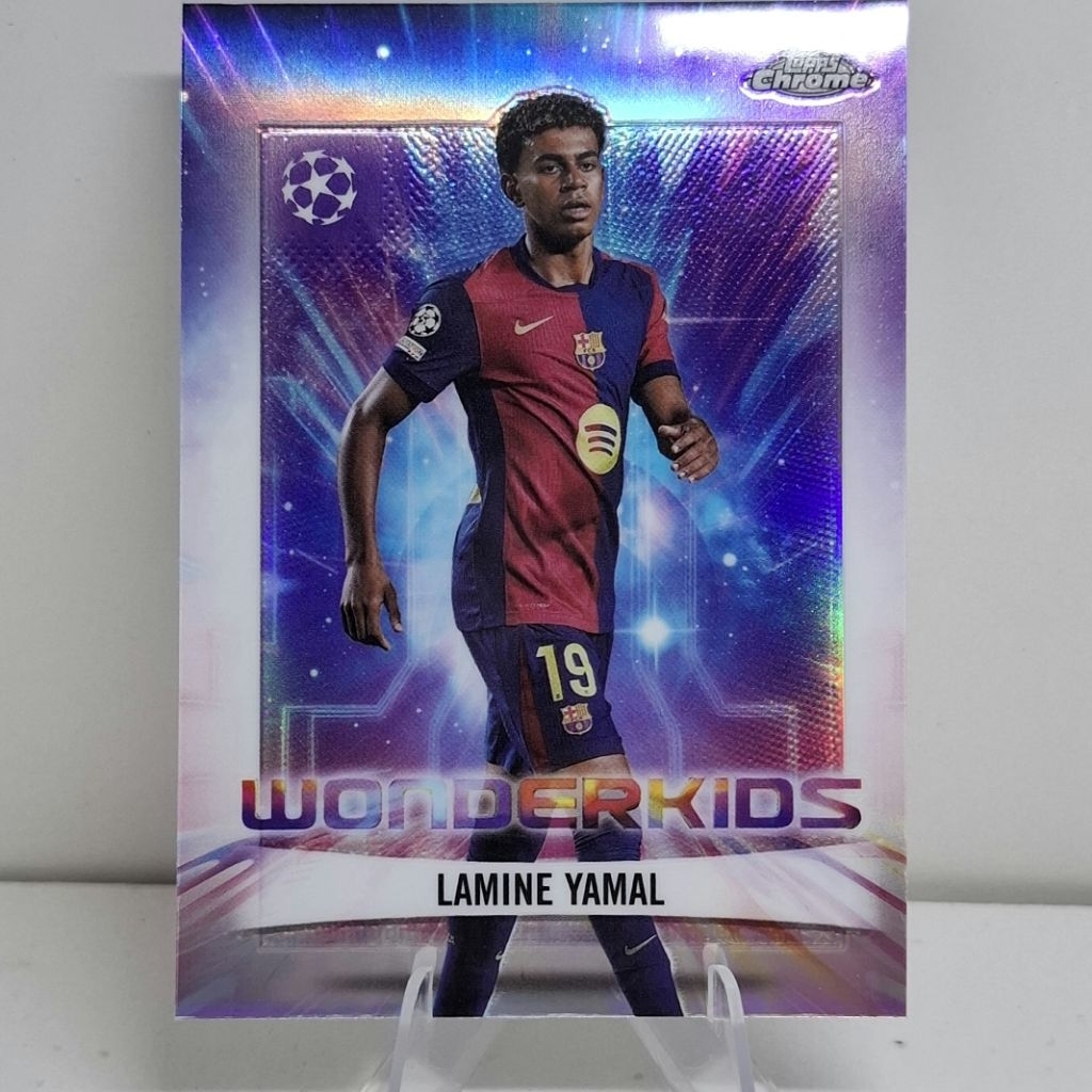 Wonderkids Lamine Yamal Barcelona Chrome Topps การ์ดฟุตบอล