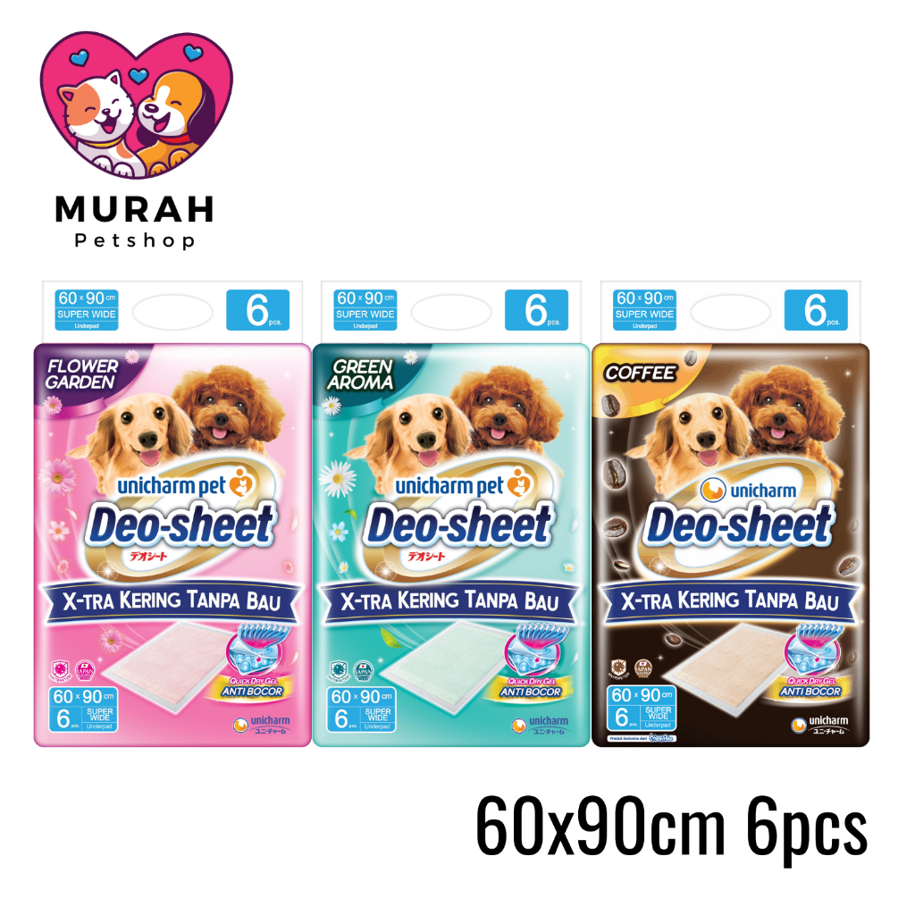 UNICHARM Pet Deo Sheet 60x90 ซม. 6 ชิ้น แผ่นผ้าอ้อม Underpad สุนัข
