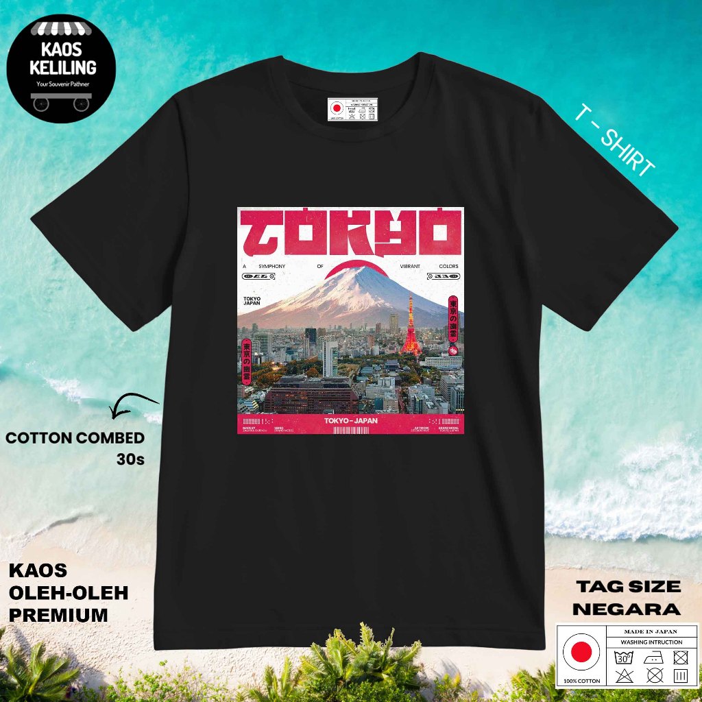 ญี่ปุ่น TOKYO OSAKA SOUVENIR เสื้อยืด 1 พร้อม ORIGINAL JAPANESE LABEL TAG ของขวัญพรีเมี่ยม SOUVENIR 