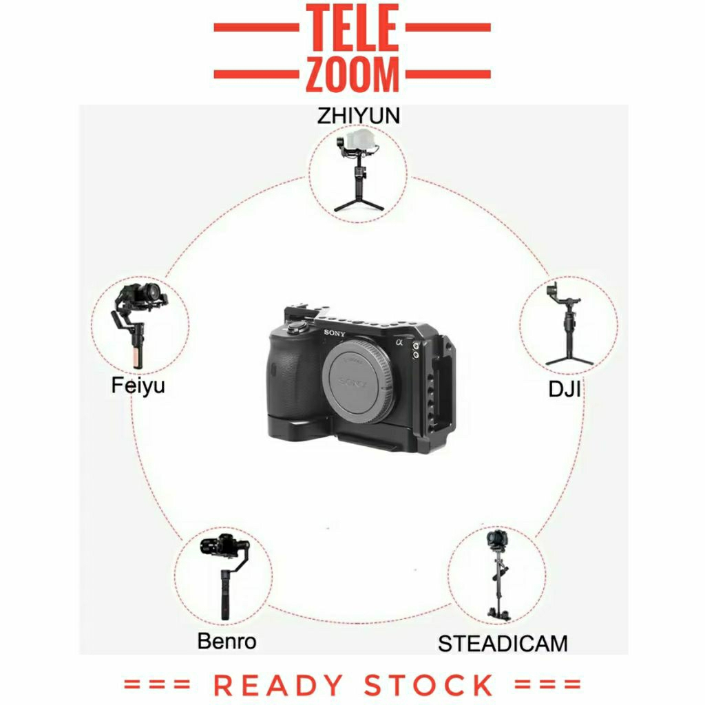 กรง Rig Sony A6600 L กรอบแผ่น Video Bracket Grip Bracket มือแผ่นแนวตั้ง Videographer กล้อง Sony A660