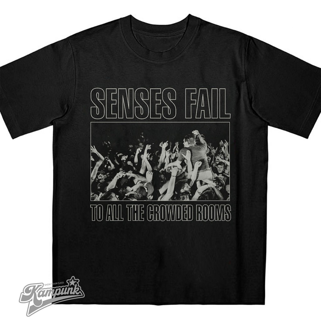 เสื้อยืดสตรีทแวร์ - Black Distro with SENSES FAIL Design - โพลีเอสเตอร์ระดับพรีเมียม - 215