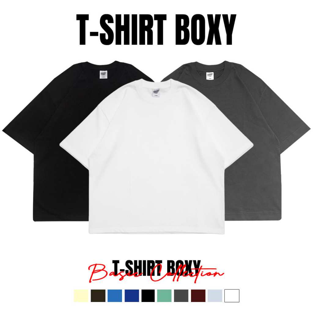 เสื้อยืดพื้นฐาน Boxy | เสื้อทรงกล่องสีพื้น | เสื้อ Boxy Combed 24s | ขบเคี้ยว