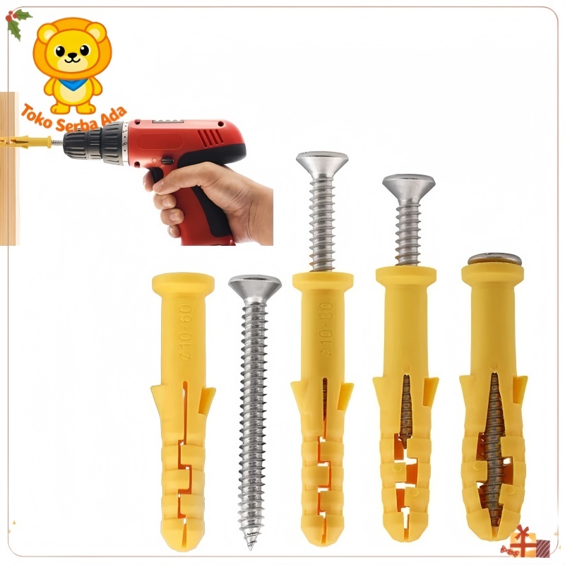เนื้อหา 38 ชุดสกรูผนัง M6/M8 Wall Bolts Anchor Bolts ชุดไนลอน Visecher สกรู