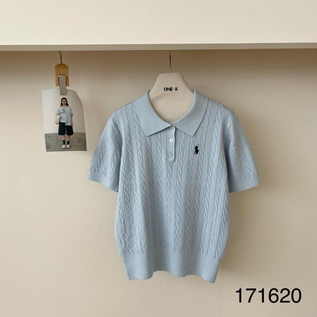 [LC] ONE-K 171620 KNIT COLLAR TOP