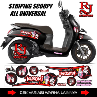 KUROMI STRIPING สติ๊กเกอร์สําหรับทุก SCOOPY FI / คาร์บอนรถจักรยานยนต์ / สติ๊กเกอร์ UNIVERSAL สําหรับ HONDA SCOOPY MOTORCYCLES