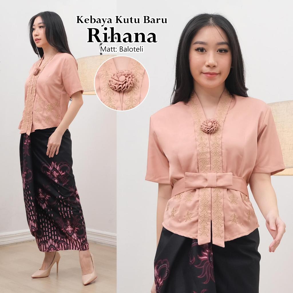 เสื้อ Encim Kebaya ทันสมัยพร้อมแขนสั้นและลายปัก คุณภาพดี RIHANNA