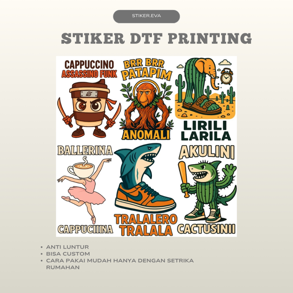 IRON-ON SCREEN PRINTING STICKER DTF PRINTING A5 ขนาด (14X19CM) ANOMALI THEME STICKER