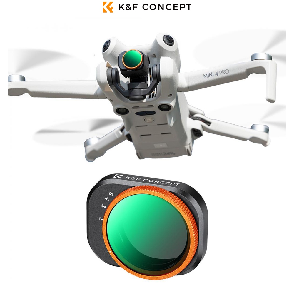 K&F Concept Variable ND Filter ND2-32 (1-5 Stops) Limited VND Filter เข้ากันได้กับ DJI Mini 4 Pro