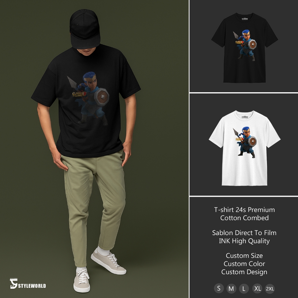 เสื้อยืดเกม Coc Clash Of Clans 24s Cotton Combed Sw-27