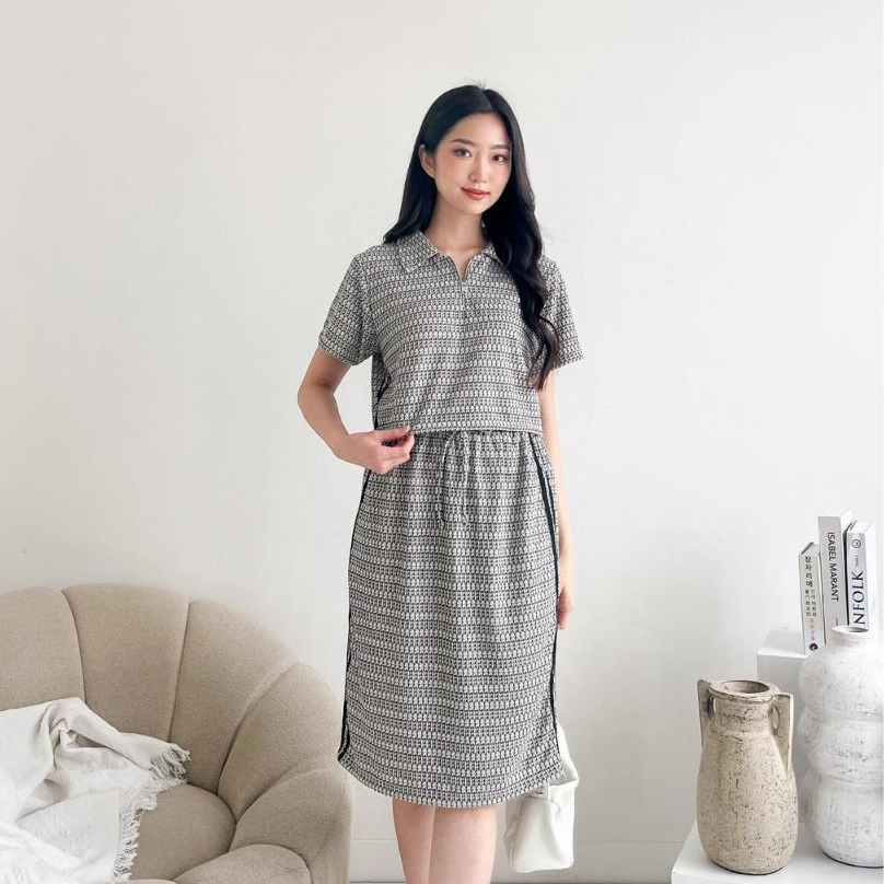 [COTTON BELLS] ชุดจั๊มสูท YURIKA | หนึ่งชุดงานผู้หญิงพรีเมี่ยม | Korean FASHION CASUAL SKIRT (CV - J