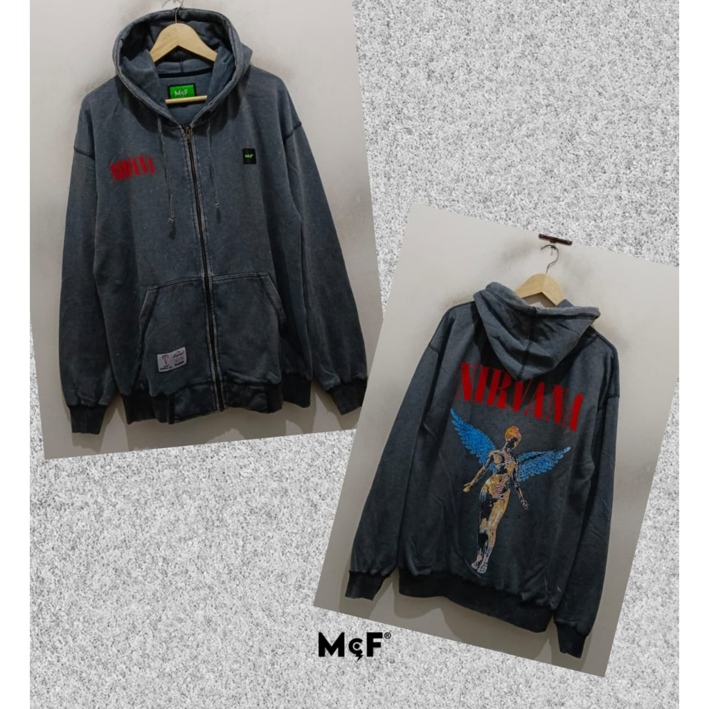 เสื้อฮู้ดซิป Oversize Wash Nirvana Mc.F Supply co