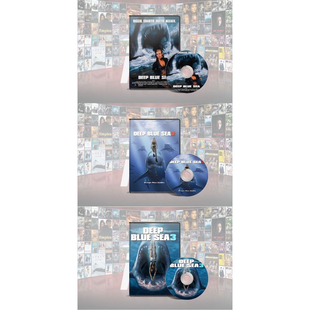 DVD Deep Blue Sea (1999) + DVD Deep Blue Sea 2 (2018) + DVD Deep Blue Sea 3 (2020)
