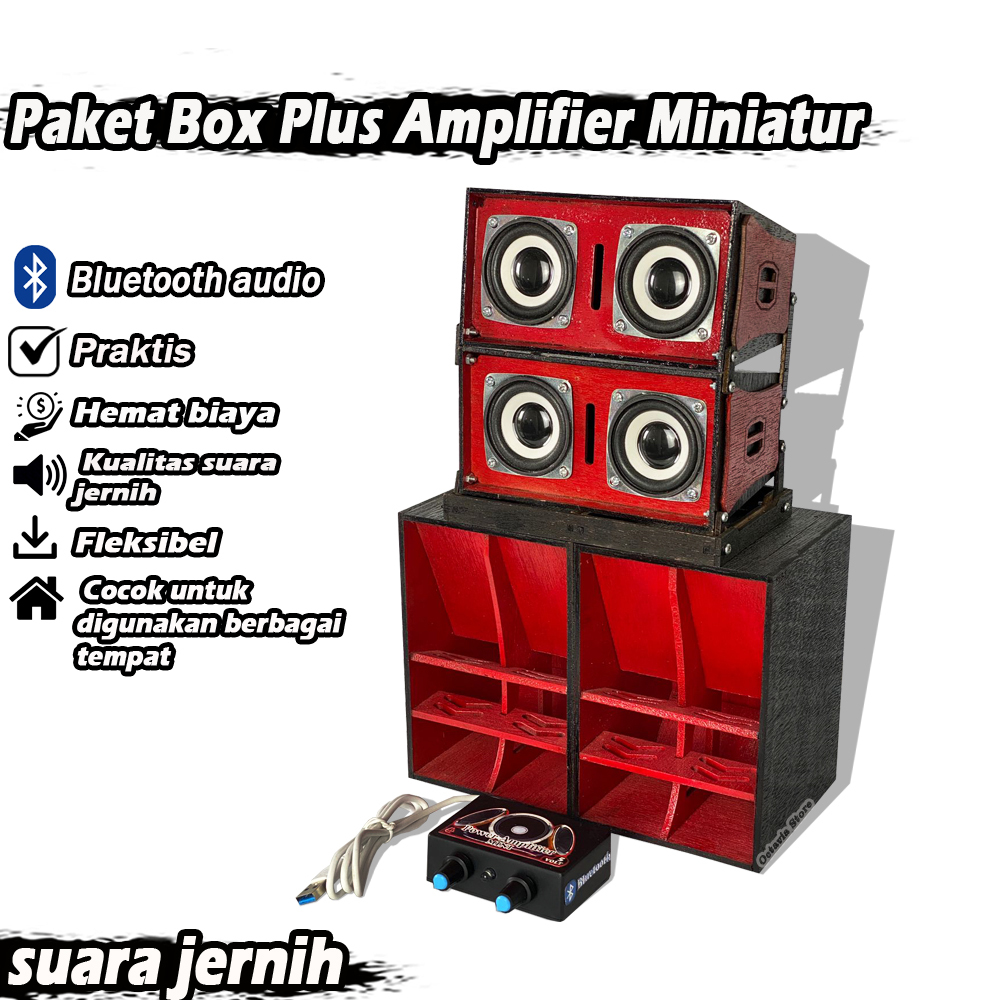 MERAH Miniature F1 3 INCH RED Speaker Box พร้อมใช้งาน