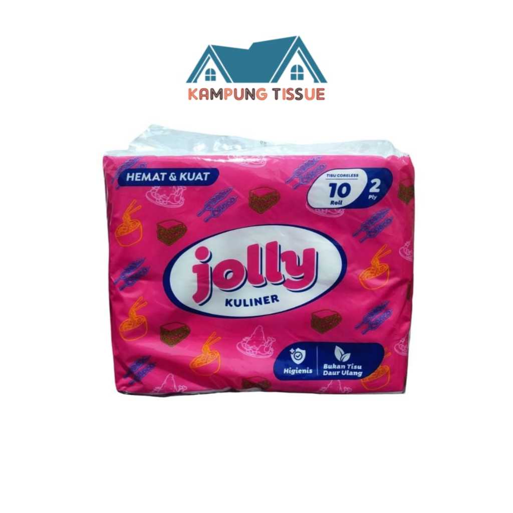 TISSUE JOLLY ROLL CORELESS COTENTS 10 ROLL 2ply /joly toilet TISSUE core น้อยลง 10 ม้วน / อเนกประสงค