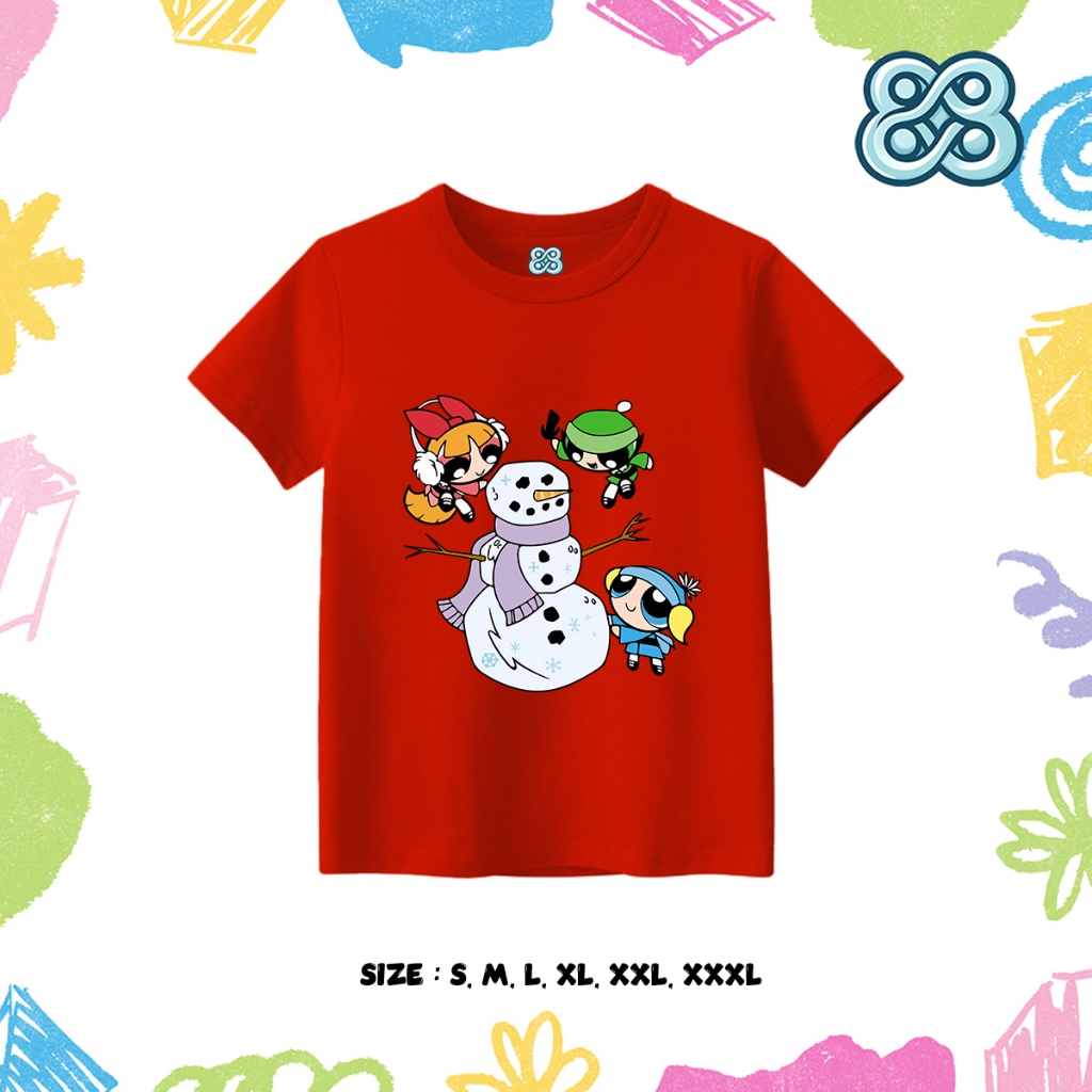BBB เสื้อยืดเด็ก Unisex พร้อมพัฟคริสต์มาส P0wer Image, การพิมพ์หน้าจอ Distro 30s