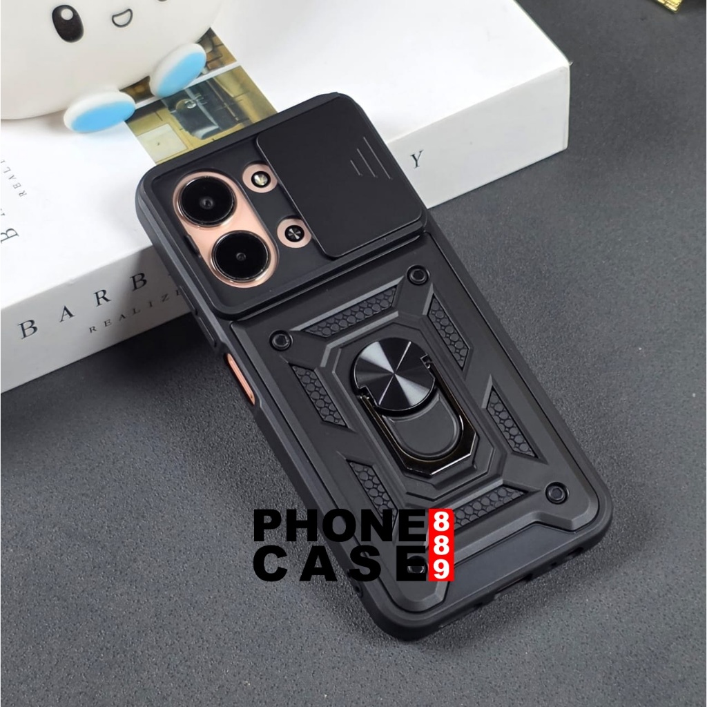 POCO C85 CASE ROBOT CASE TRANSFORMER SLIDE RING BLACK เฉพาะเคส POCO C85