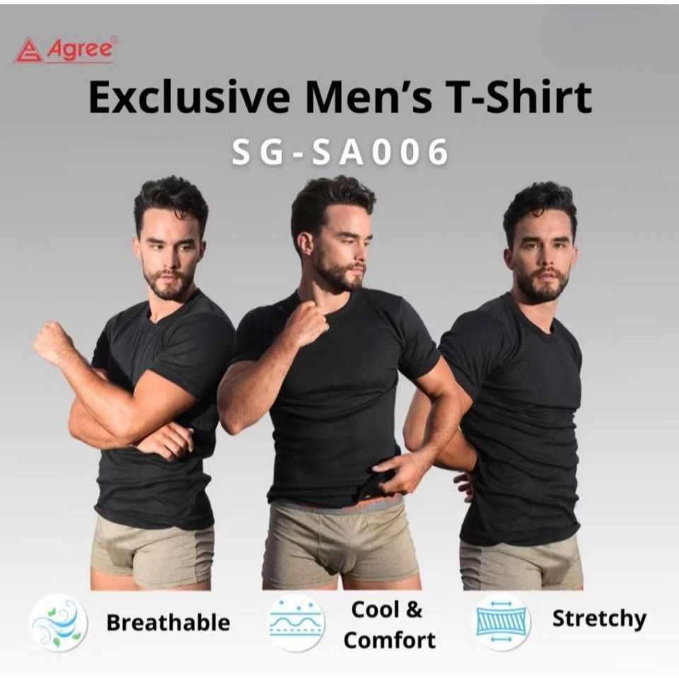 AGREE SG SA 006 เสื้อยืดสําหรับผู้ชายผู้ใหญ่