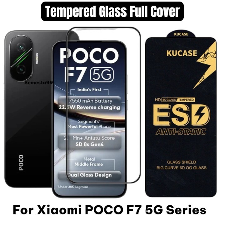 LAYAR STATIC ESD+ กระจกนิรภัย Xiaomi POCO F7 5G C85 F7Pro C71 X7Pro M7 Pro C75 F6 F6Pro X6Pro M6Pro 