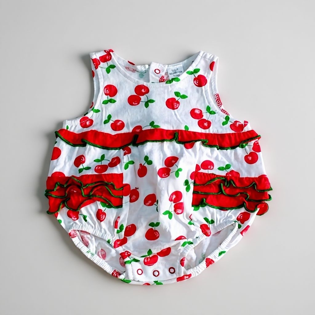 LC Waikiki Ruffle บอดี้สูทจัมเปอร์ 1-3 เดือน | LC Waikiki บอดี้สูท เชอร์รี่ เด็กผู้หญิง