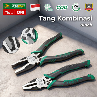 Feibao Tang Kombinasi Potong Jepit 8 Inch 200mm Serbaguna Bahan Baja CR-V Kuat Tajam Tahan Lama