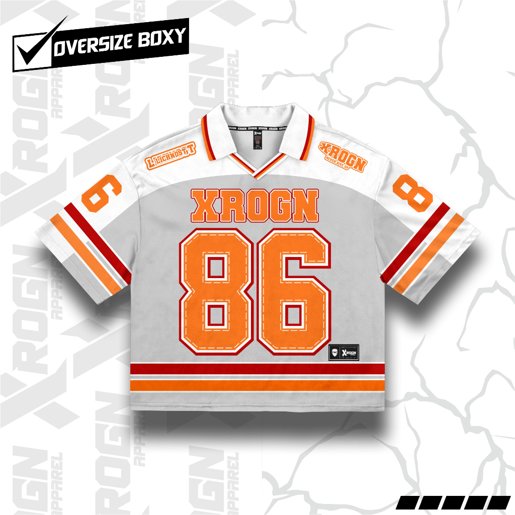 XROGON Jersey Boxy Oversize 86 Vintage Premium Unisex Streetwear อินเทรนด์