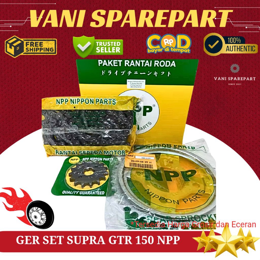 GEAR GER SET FRONT REAR GEAR CHAIN SET SUPRA GTR 150 NPP