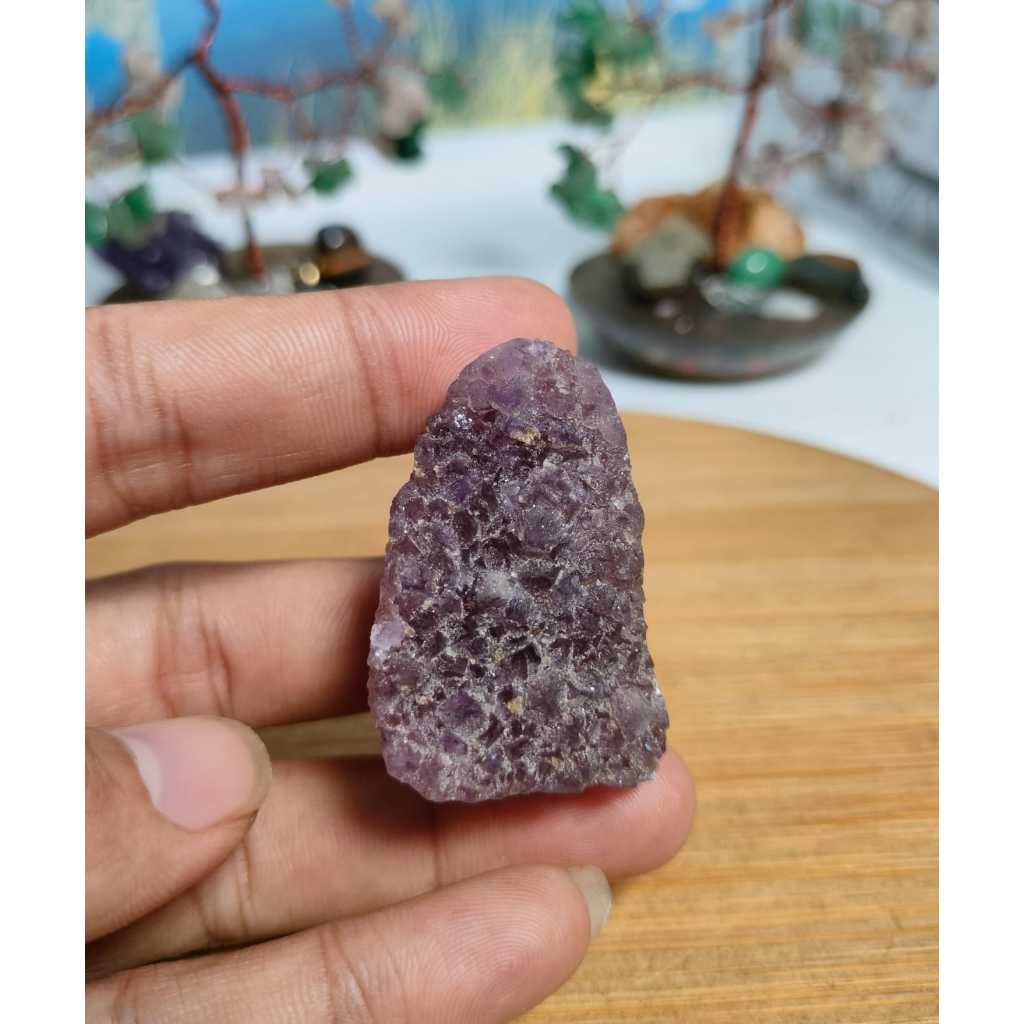 Natural Color Amethyst Quartz Druzy Cluster Small Geode (15)