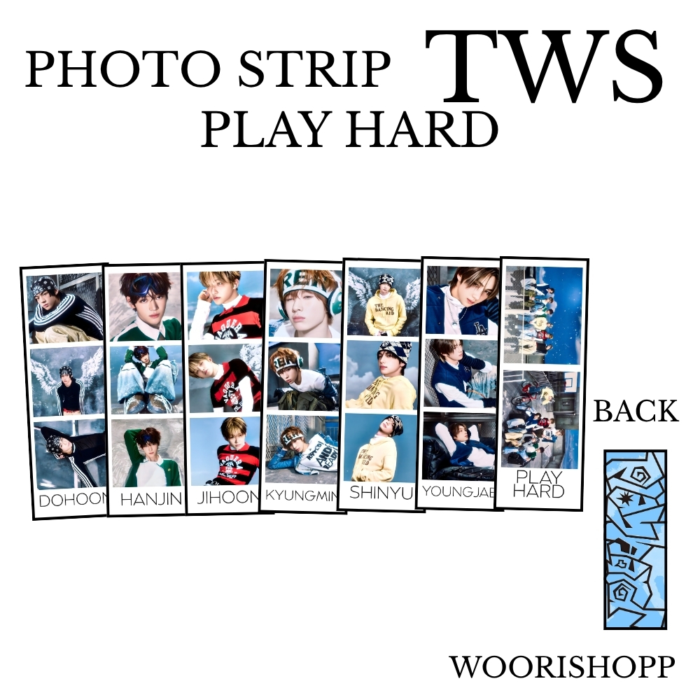 PHOTO STRIP TWS PLAY HARD 2 ด้านข้างเต็นท์ 7 ชิ้น PHOTO STRIPS KPOP UNOFFICIAL SAI DOHOON HANJIN JIH